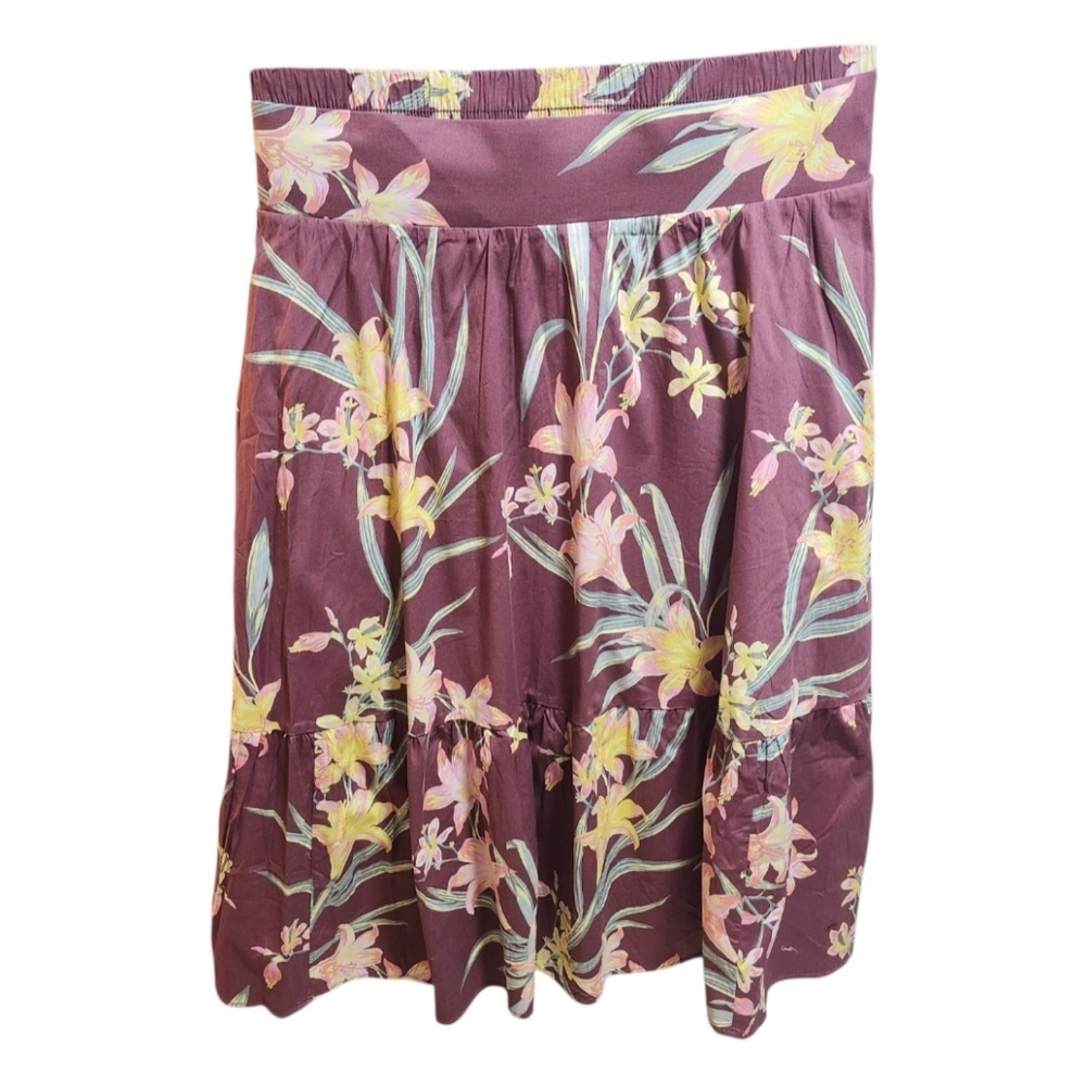🇺🇸New, Torrid, Lined,Floral Purple Skirt With Pockets.